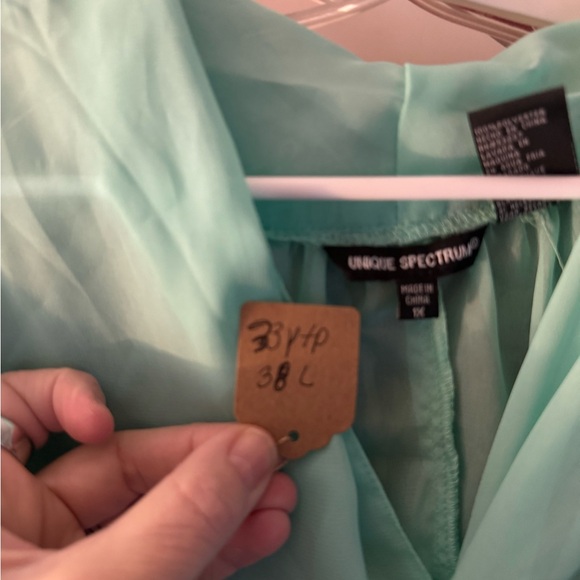 Vintage Unique Spectrum Blue Flowy Boho Outfit topper sheer lace - Picture 6 of 8